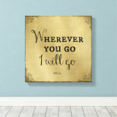 どこへ行っても聖書の節に行く キャンバスプリント (インサイチュ (ウッドフロア))