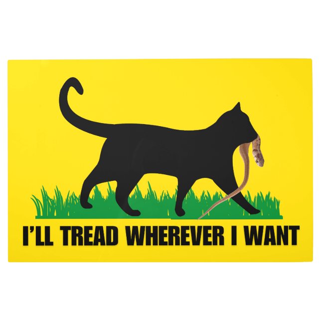 どこへ行っても足を踏む メタルプリント (正面)