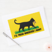 どこへ行っても足を踏む 長方形シール (封筒)