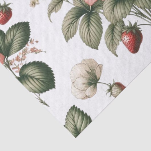 どこまでもスイートなストロベリー＆フラワーパターン 薄葉紙 (詳細)