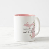 どこまで行ってもミシガンホームに電話する ツートーンマグカップ (正面右)