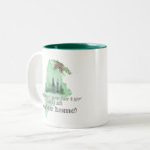 どこまで行ってもメインの家に電話する ツートーンマグカップ (正面左)