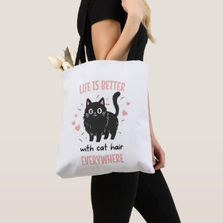 どこもかしこも猫の毛だらけ、猫好きにはたまらない トートバッグ