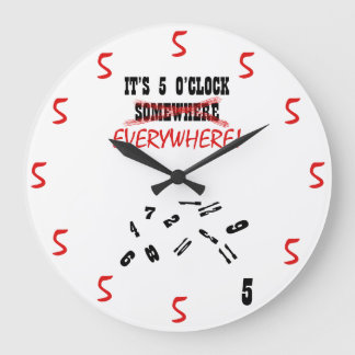 どこも5時だ ラージ壁時計