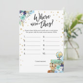 どこ彼らはブライダルシャワーゲーム旅行ブルー 招待状 (スタンド正面)