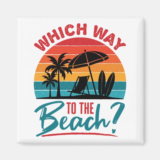 どちらの方法のビーチかわいい夏のビーチ恋人 マグネット (正面)