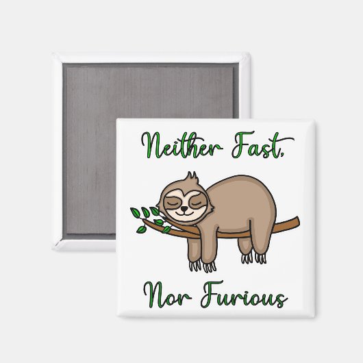 どちらも速くも怒りもない怠け者の木の枝 マグネット (正面/裏面)