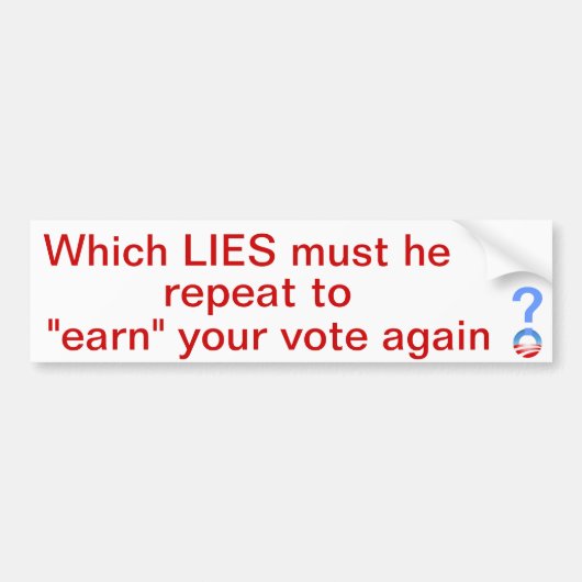 どのうそがあなたの投票に勝つか バンパーステッカー (正面)