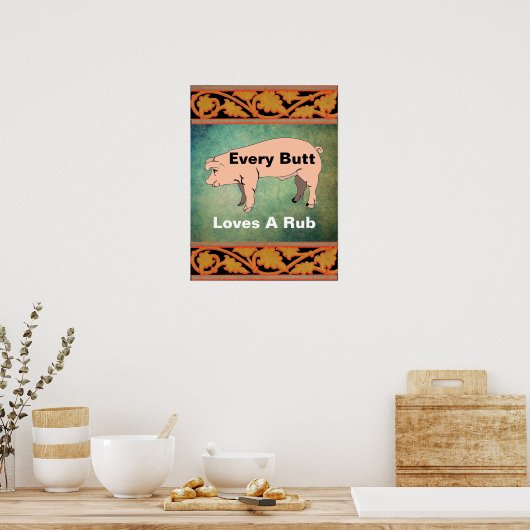 どのお尻も消しゴムのポスターが大好き ポスター (キッチン)