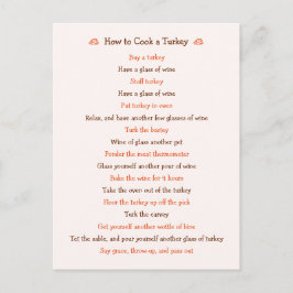 どのようにおもしろい調理師トルコ感謝祭レシピ シーズンポストカード