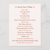 どのようにおもしろい調理師トルコ感謝祭レシピ シーズンポストカード (正面)