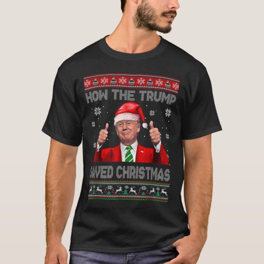 どのようにトランプの救クリスマスの醜いおもしろいSwe Tシャツ (正面)