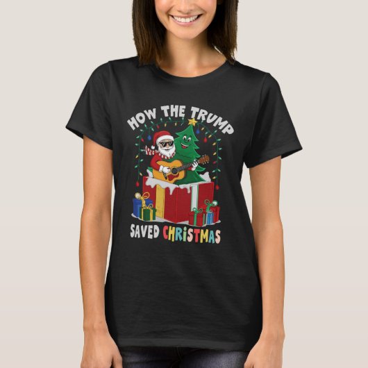 どのようにトランプクリスマ救ススのホリおもしろいークリスト Tシャツ (正面)