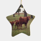 どのように今茶色の牛 セラミックオーナメント (右)