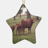 どのように今茶色の牛 セラミックオーナメント (左)