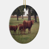 どのように今茶色の牛 セラミックオーナメント (右)
