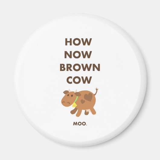 どのように今茶色の牛 マグネット (正面)