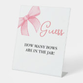 どのように多くの弓がjar弓ブライダルシャワーゲーム 台座サイン (正面)