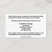 どのように神は政治的に投票するか コーリングカード (裏面)