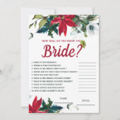 どのように良く知っている新婦ポインセチアブライダルシャワーゲーム 招待状 (正面)