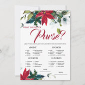 どのように良く知っている新婦ポインセチアブライダルシャワーゲーム 招待状 (正面)