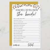 どのように良く知っている花嫁ブライダルシャワー金ゴールド (正面/裏面)