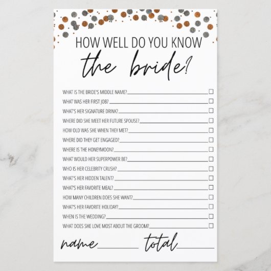 どのように良く知っている花嫁ブライダルシャワー金ゴールド (正面)