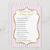 どのように良く花嫁のブライダルシャワーのゲームピンク (正面/裏面)