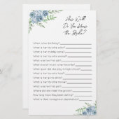 どのように良く花嫁を知っている – ブライダルシャワーゲーム (正面/裏面)