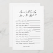 どのように良く花嫁を知っている – ブライダルシャワーゲーム シーズンカード (正面/裏面)