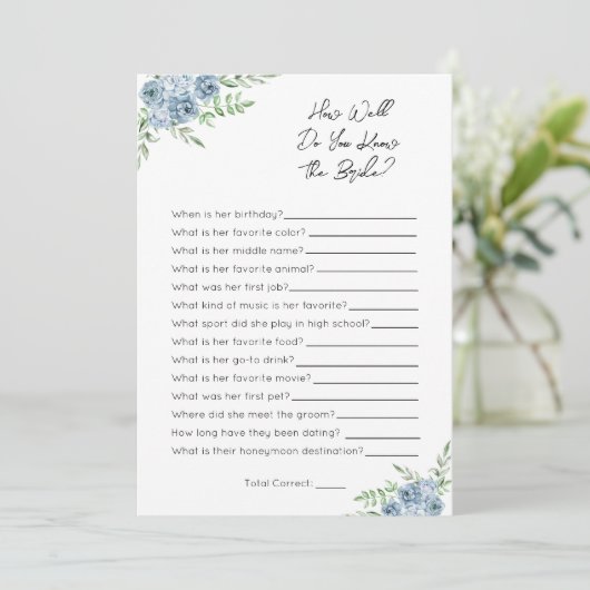 どのように良く花嫁を知っている – ブライダルシャワーゲーム シーズンカード (スタンド正面)