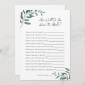 どのように良く花嫁を知っている – ブライダルシャワーゲーム シーズンカード (正面/裏面)