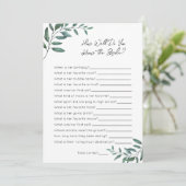 どのように良く花嫁を知っている – ブライダルシャワーゲーム シーズンカード (スタンド正面)