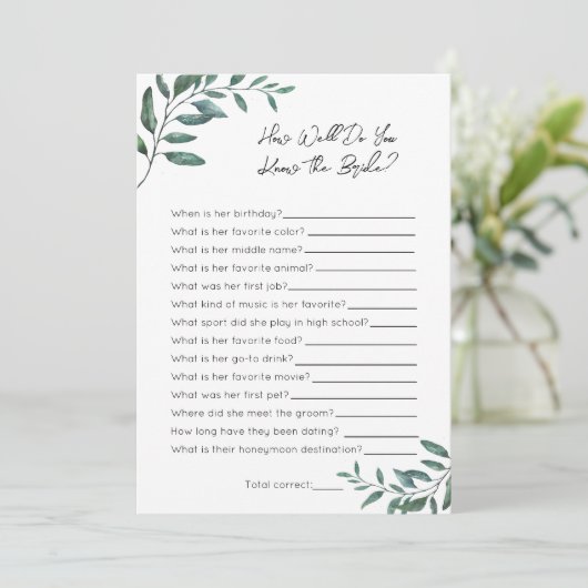 どのように良く花嫁を知っている – ブライダルシャワーゲーム シーズンカード (スタンド正面)