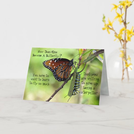 どのように蝶の引用文グリーティングカーになる カード (黄色い花)