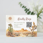 どのように西だった一つの誕生日カウボーイQr Rsvpカード サンキューカード (スタンド正面)