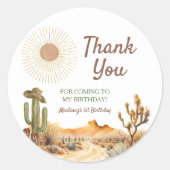 どのように西は一つの誕生日カウボーイありがとう ラウンドシール (正面)