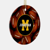 どのスクールクラブのfavチームカラーカスタムフットボール セラミックオーナメント (右)