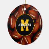 どのスクールクラブのfavチームカラーカスタムフットボール セラミックオーナメント (左)