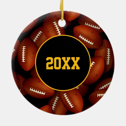 どのスクールクラブのfavチームカラーカスタムフットボール セラミックオーナメント (裏面)