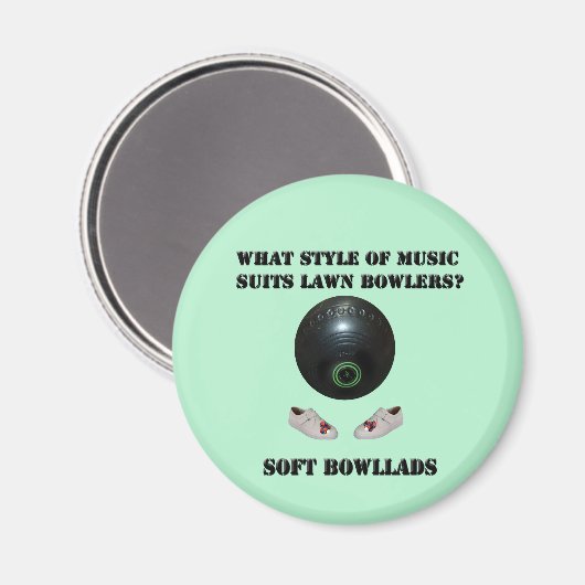 どのスタイルの音楽が芝生のボウリングをする人、 クリケットの投手に合うか マグネット (正面/裏面)