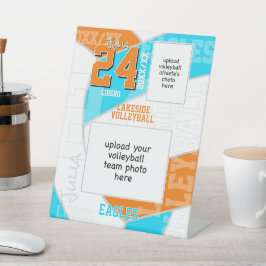 どのチームのカラーでもよいので、バレーボール選手とチームの写真を 台座サイン