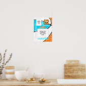 どのチームのカラーでもバスケットボールチーム+アスリートの写真 ポスター (キッチン)