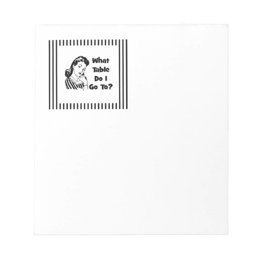 どのテーブルに行けばいい? ノートパッド (正面)