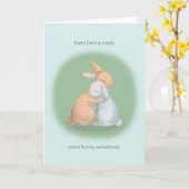 どのバニーもバニー可愛いウサギの悔やみや弔慰が必要 カード (黄色い花)