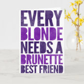 どのブロンドもブルネットの友達が最高のいる カード (黄色い花)