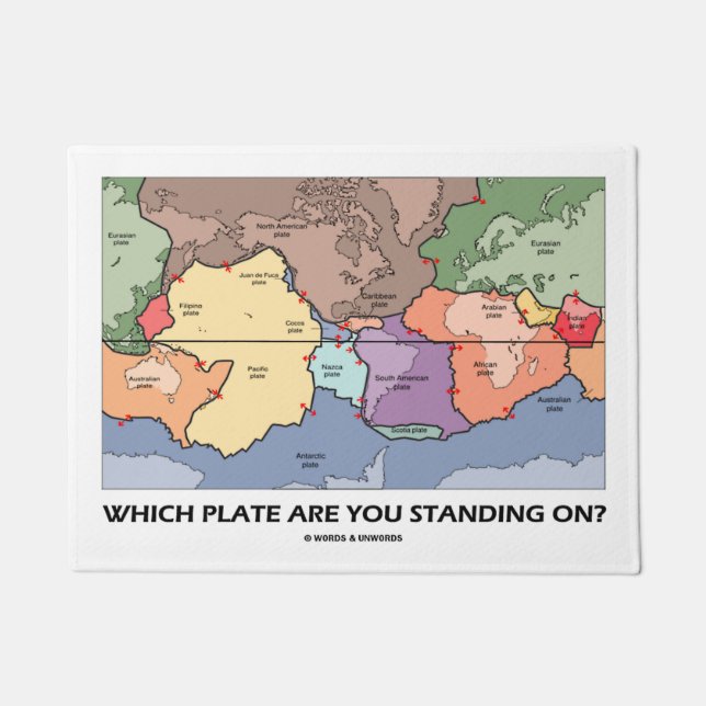 どのプレートに立っているかプレートテクトニクス ドアマット (正面)