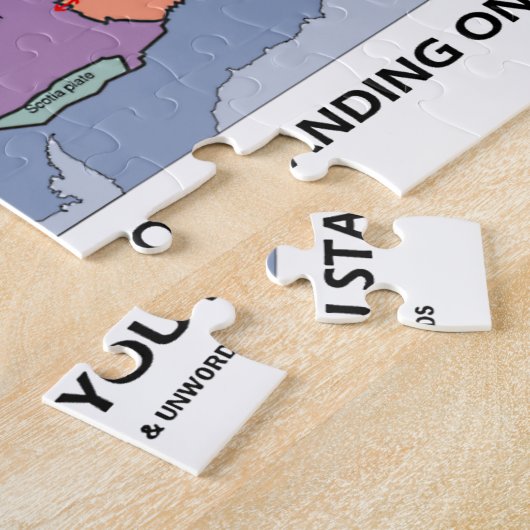 どのプレートに立ってるの?(プレートテクトニクス) ジグソーパズル (側面)