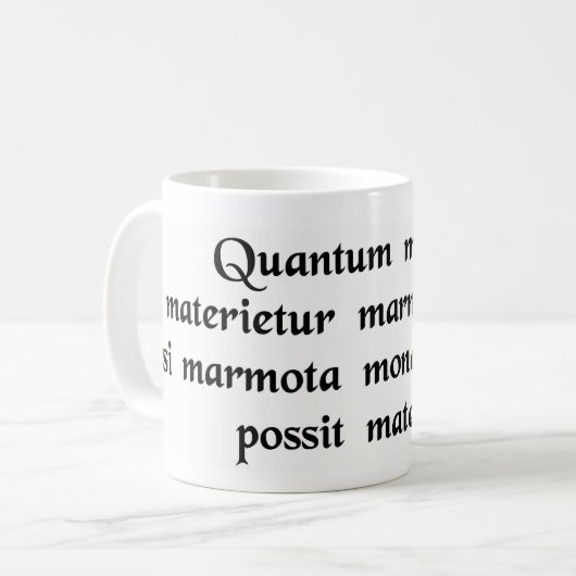 どの位木がウッドチャックのチャック.....か コーヒーマグカップ (正面左)