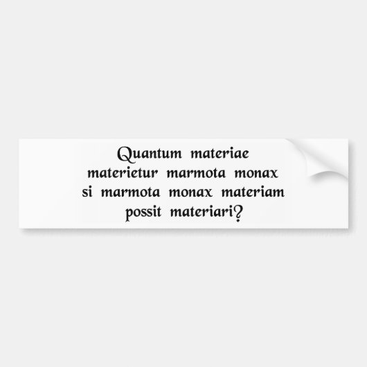 どの位木がウッドチャックのチャック.....か バンパーステッカー (正面)